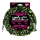 Ernie Ball P06077 Cable de instrumento trenzado de ángulo recto de 10 pies, Negro/Verde 